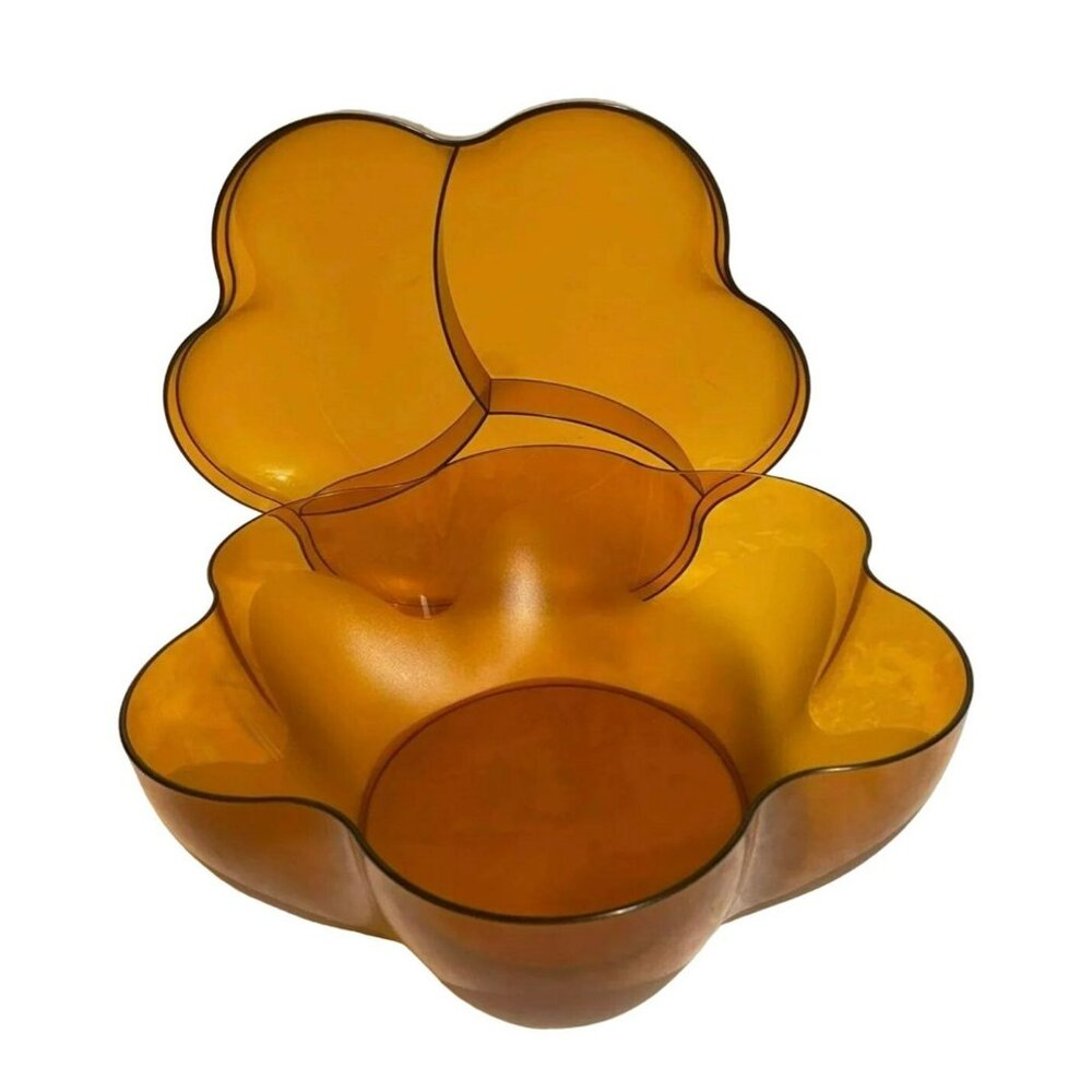 Tupperware Vintage Open House Chip Bowl in Amber Gold